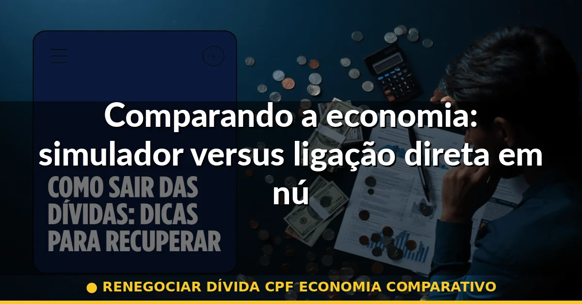 Comparando a economia: simulador versus ligação direta em números reais — renegociar dívida cpf economia comparativo