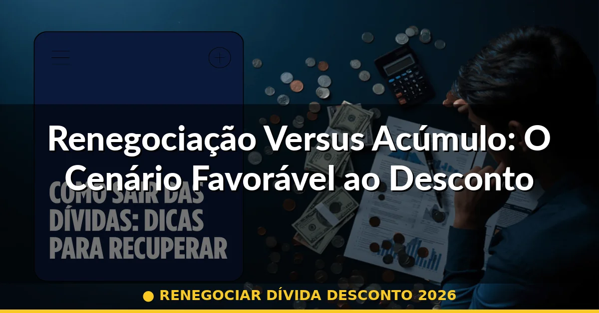 Renegociação Versus Acúmulo: O Cenário Favorável ao Desconto — renegociar dívida desconto 2026