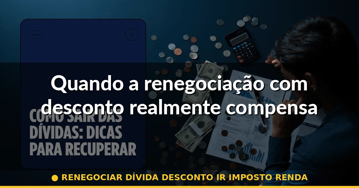 Quando a renegociação com desconto realmente compensa — renegociar dívida desconto ir imposto renda