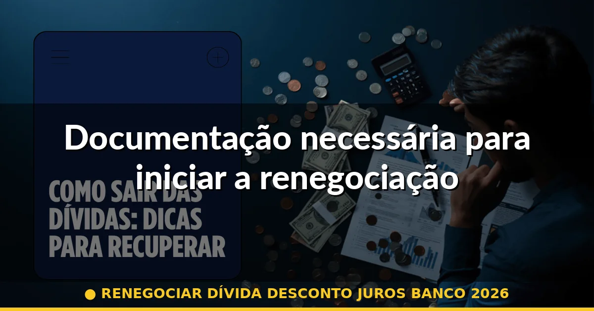 Documentação necessária para iniciar a renegociação — renegociar dívida desconto juros banco 2026