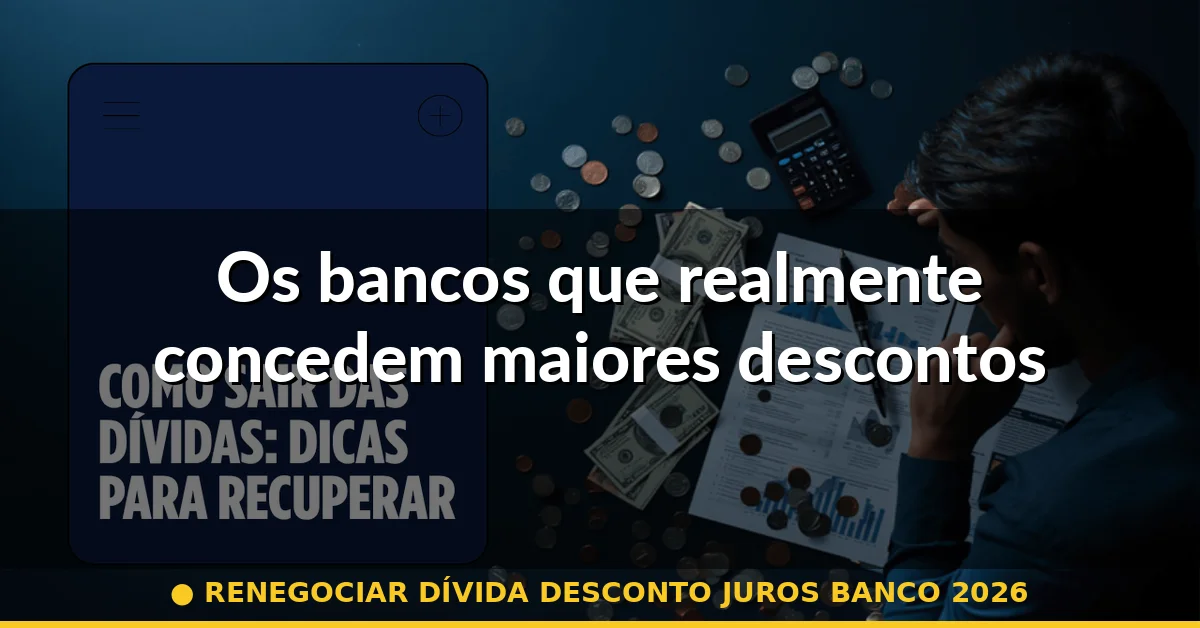 Os bancos que realmente concedem maiores descontos — renegociar dívida desconto juros banco 2026