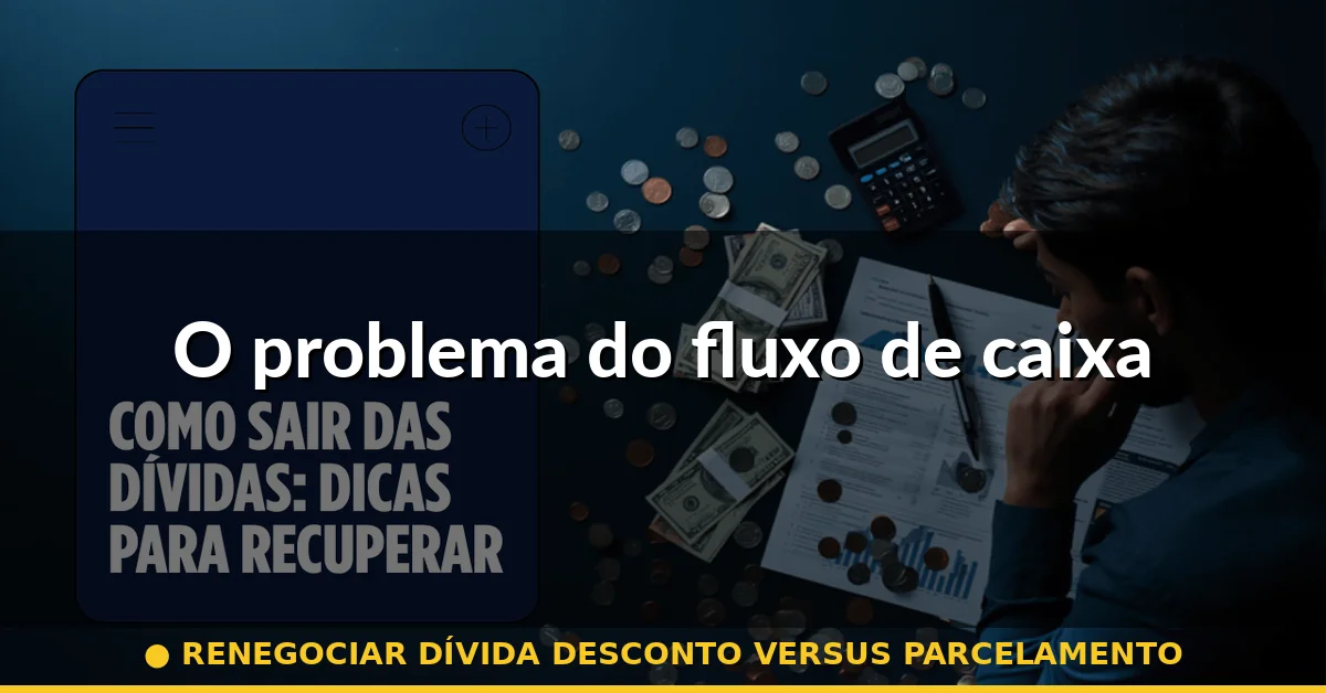 O problema do fluxo de caixa — renegociar dívida desconto versus parcelamento