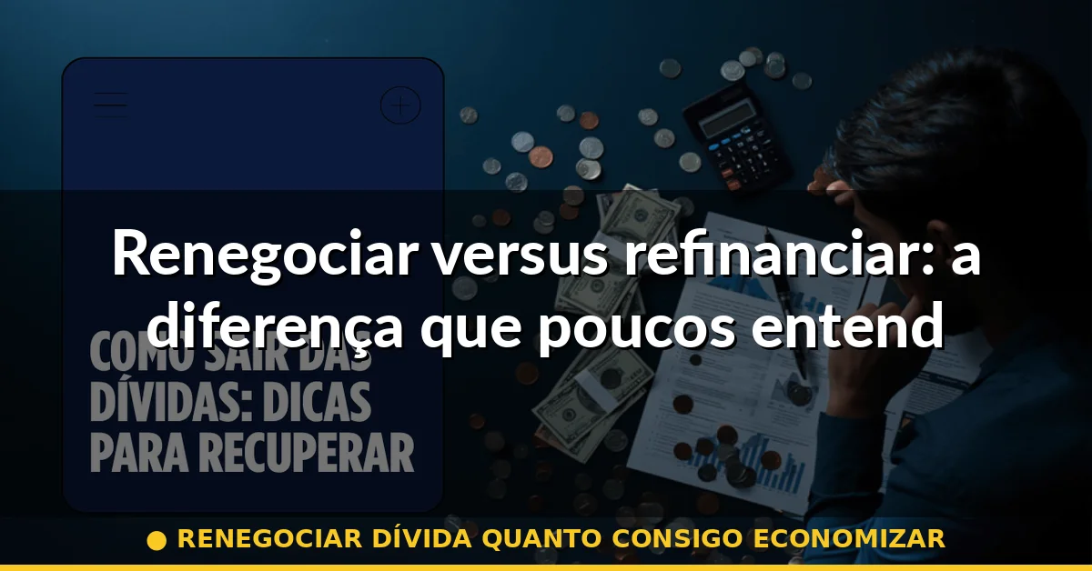 Renegociar versus refinanciar: a diferença que poucos entendem — renegociar dívida quanto consigo economizar