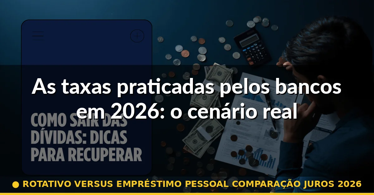As taxas praticadas pelos bancos em 2026: o cenário real — rotativo versus empréstimo pessoal comparação juros 2026