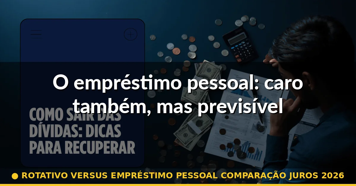 O empréstimo pessoal: caro também, mas previsível — rotativo versus empréstimo pessoal comparação juros 2026