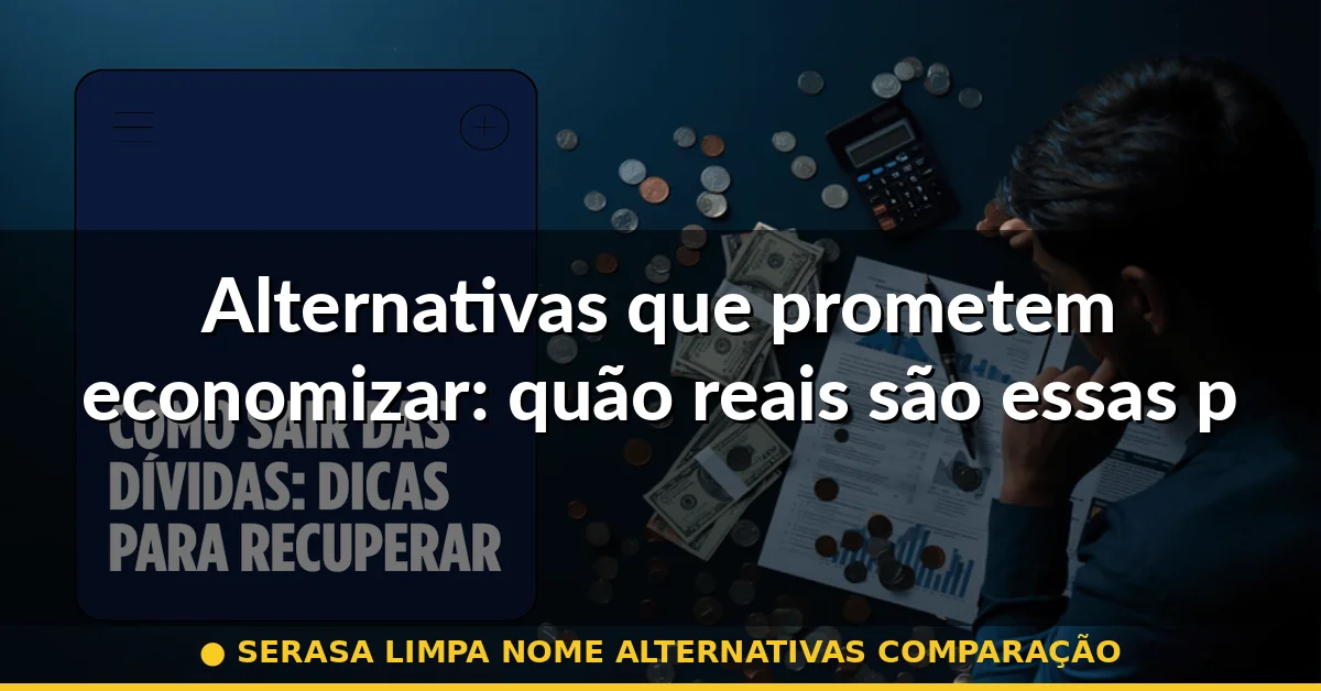 Alternativas que prometem economizar: quão reais são essas promessas? — serasa limpa nome alternativas comparação